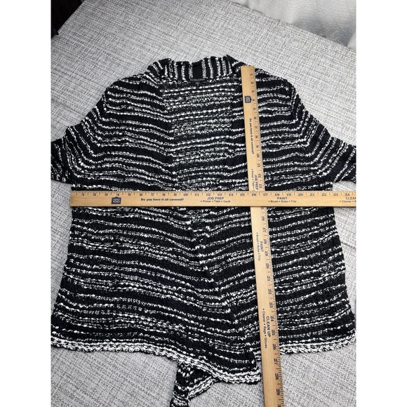 Eileen Fisher 100% Cotton Knit Cardigan Sweater Black White‎ Textured Size 1x - Picture 7 of 14